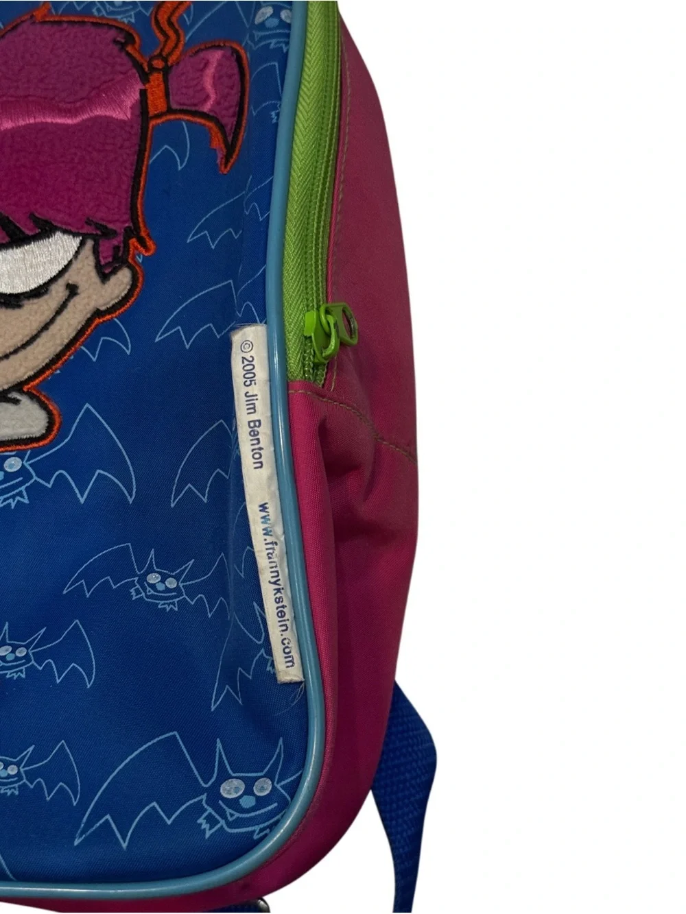 Kids Pink and Blue Character Backpack - Cute Pigtail Girl Design